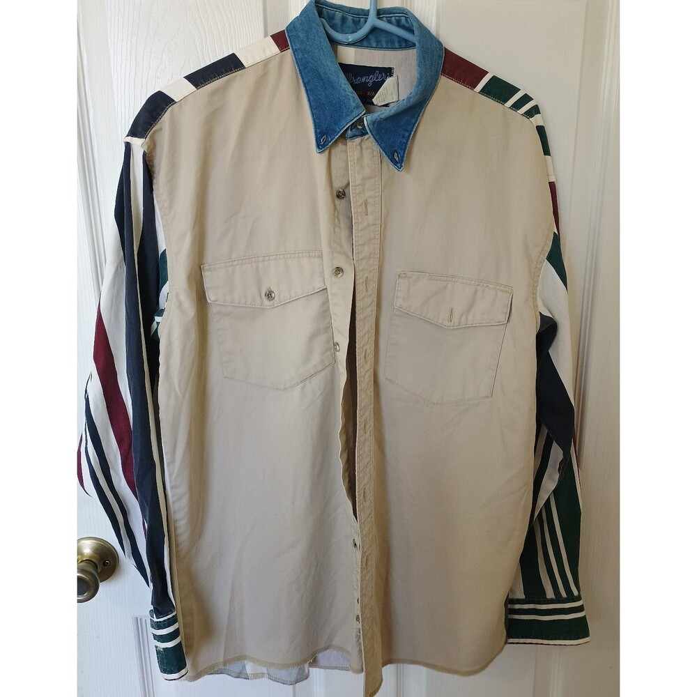Wrangler Western Vintage Cowboy Shirt 16.5-35 Extra Long Tails
